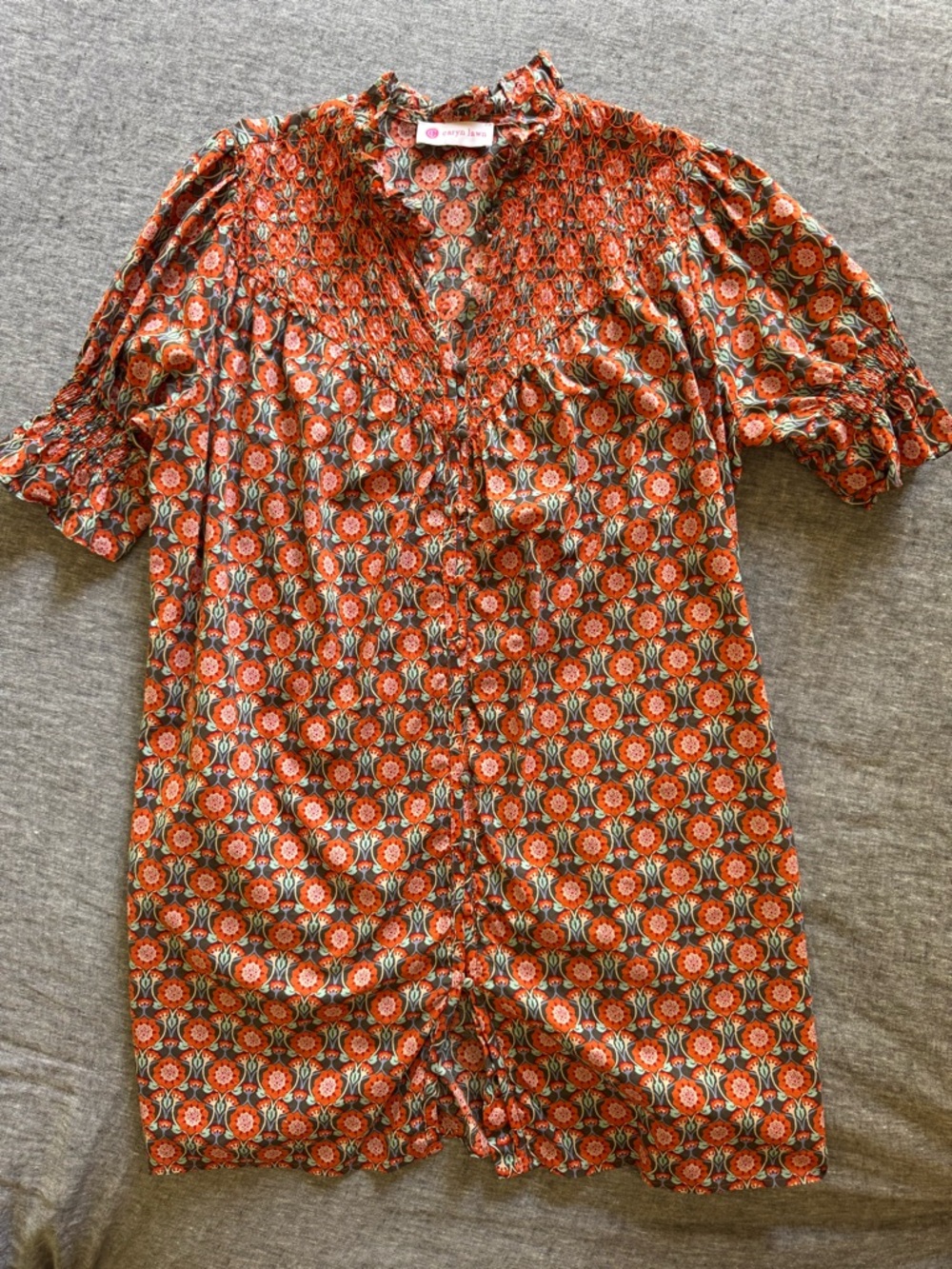 Caryn Lawn Floral Dress — Orange, Mint, Blue